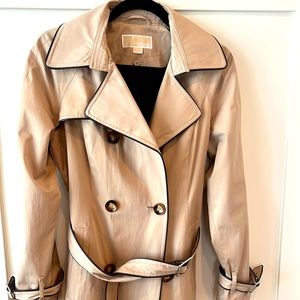 Like new Michael Kors Leather trim trench coat